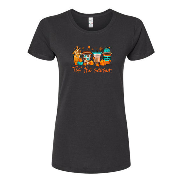 Tis The Season Fall Drinks Ladies T-Shirt