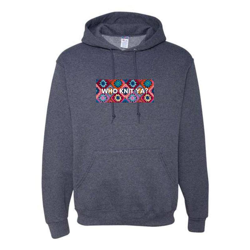 Who Knit Ya Unisex Hoodie (Crocheted Granny Square Edition)
