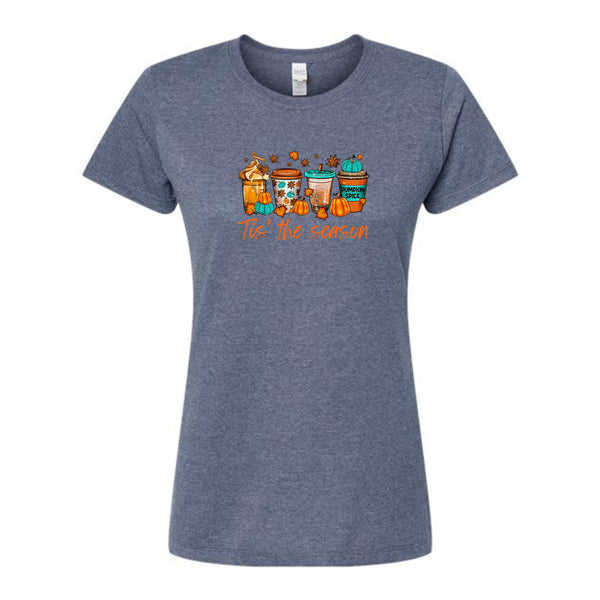 Tis The Season Fall Drinks Ladies T-Shirt